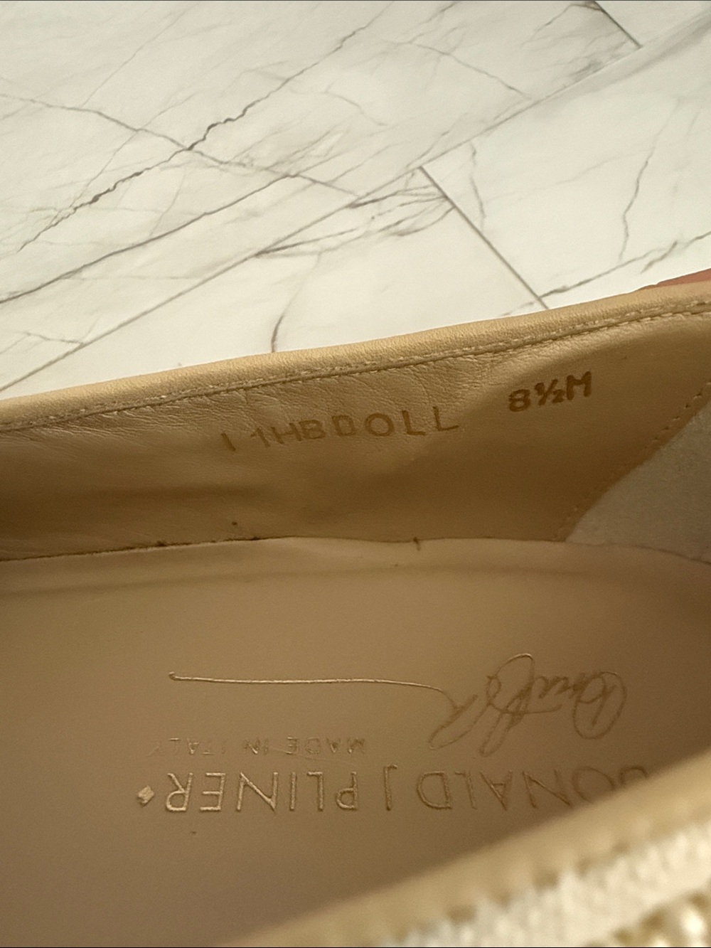Donald J Pliner Beaded Dog Face Loafers in Beige and Tan - Picture 10 of 10